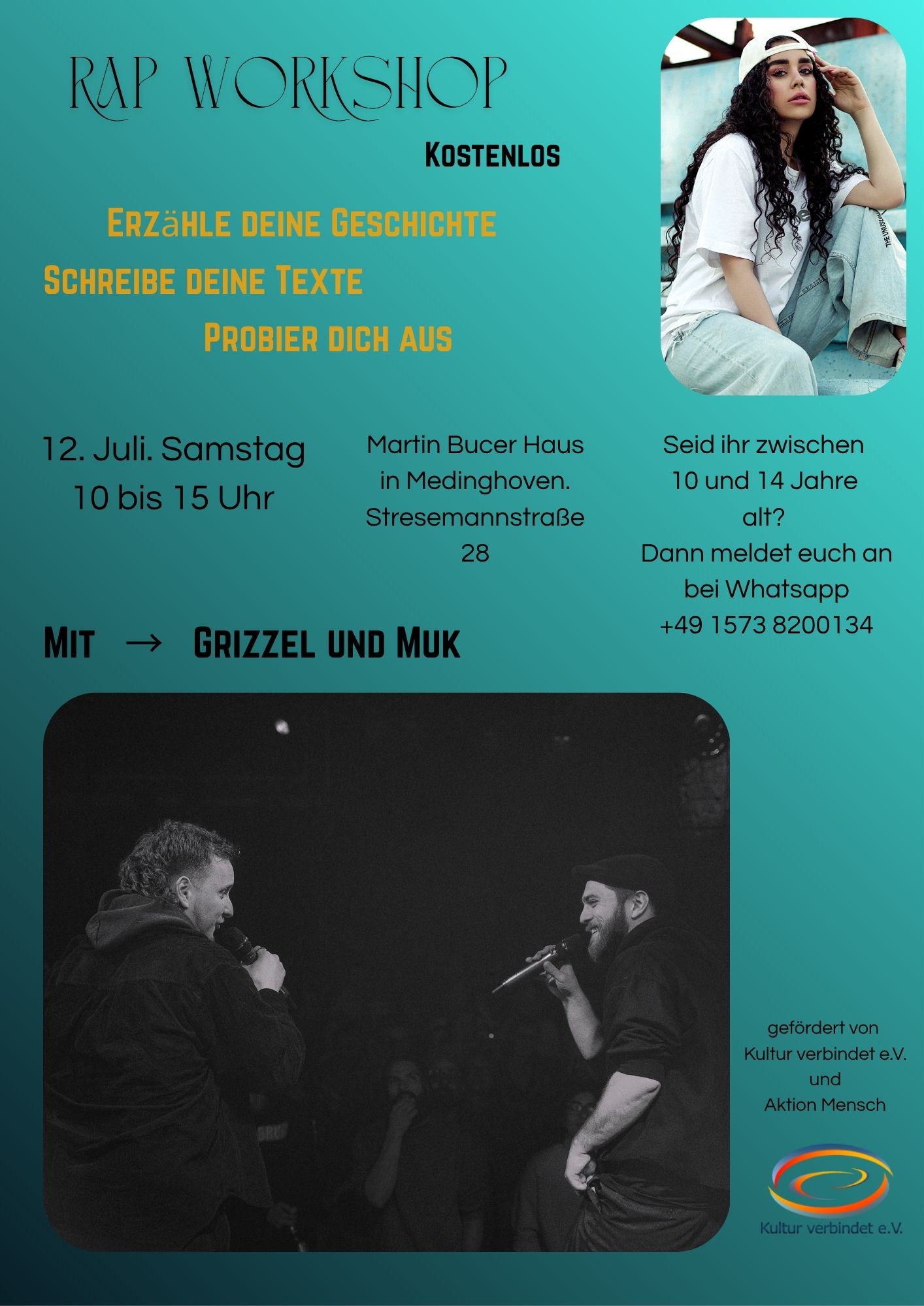 12.07.2025: Rap-Workshop in Medinghoven - kostenlos